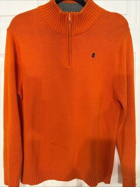 Izod Orange Half-Zip Crewneck Sweater